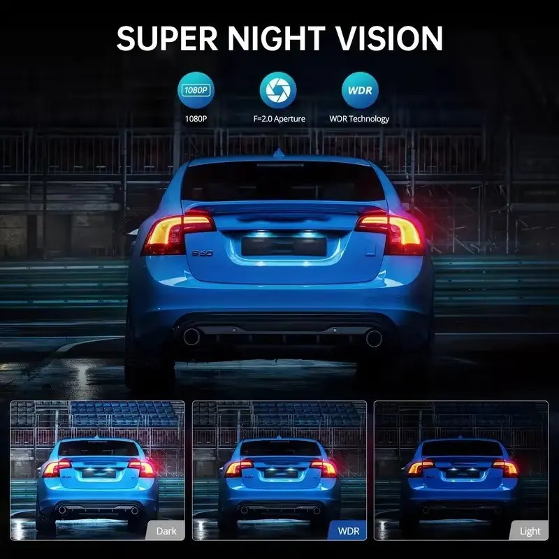 4-Lens 1080P Dash Cam – 360° Panoramic Car DVR with Night Vision, WiFi & Motion Detection